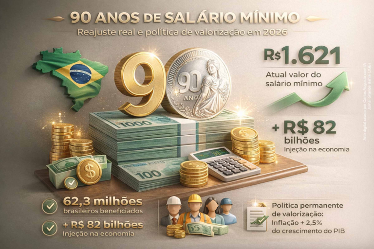 Salário Mínimo Completa 90 Anos com Reajuste Real e Valorização pelo Governo Lula