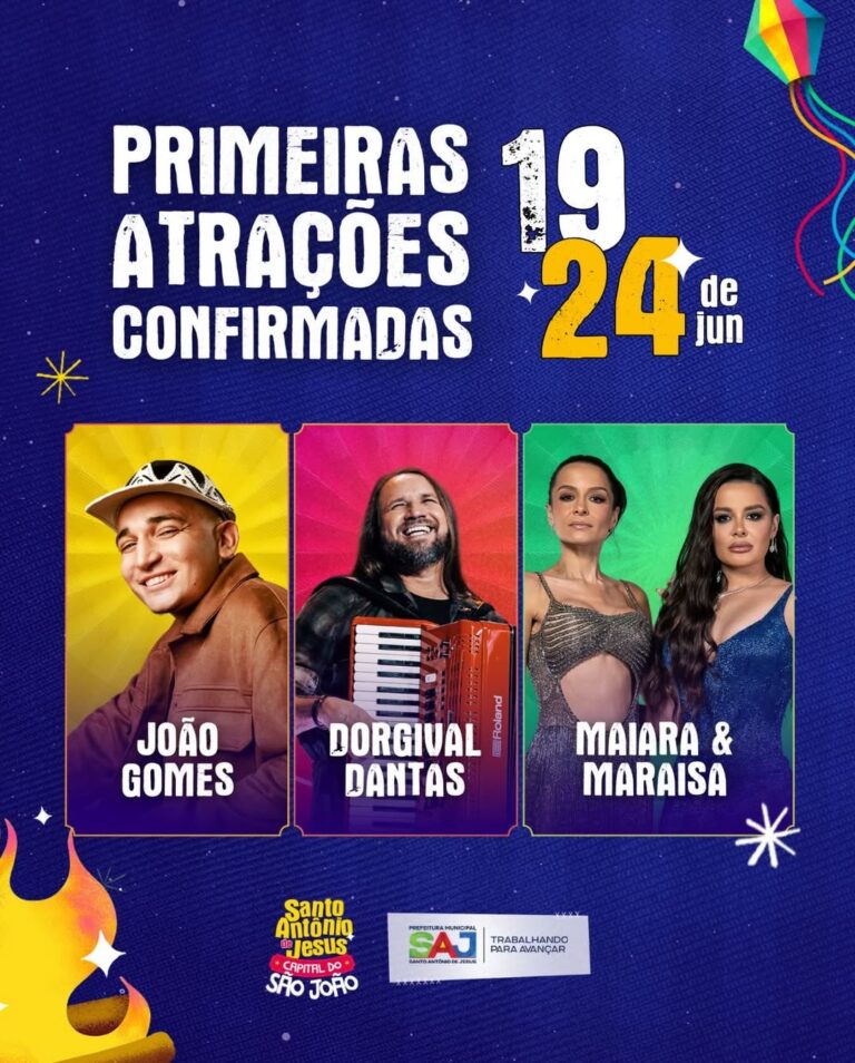 SAJ: Conheça as Primeiras Atrações do São João 2026 em Santo Antônio de Jesus