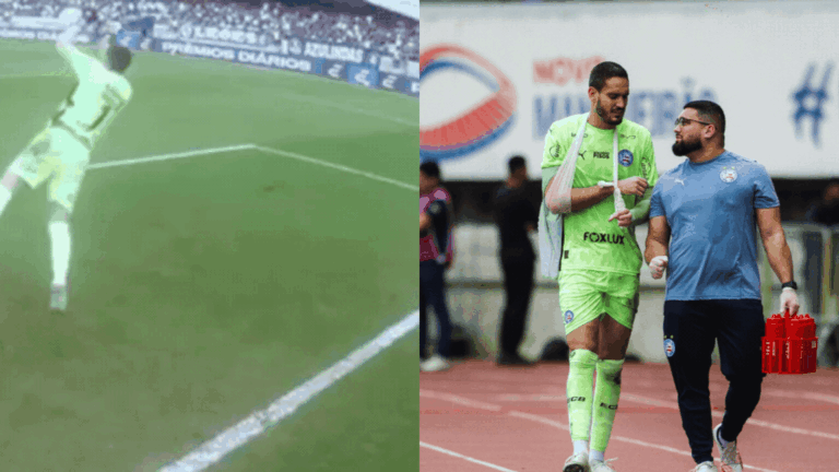 Goleiro do Bahia Sofre Lesão Impressionante em Lance no Campeonato Brasileiro Goleiro do Bahia Sofre Lesão Impressionante em Lance no Campeonato Brasileiro
