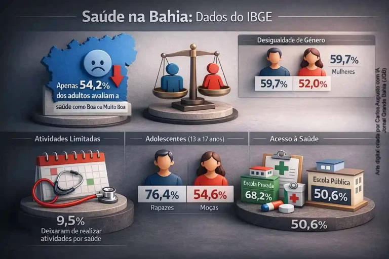 Bahia Registra Baixa Autoavaliação de Saúde e Aumenta Preocupação com Desigualdades
