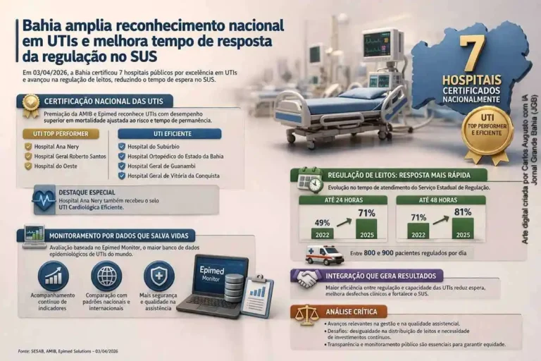 Bahia se Destaca Nacionalmente em UTIs e Melhora Regulação no SUS Bahia se Destaca Nacionalmente em UTIs e Melhora Regulação no SUS