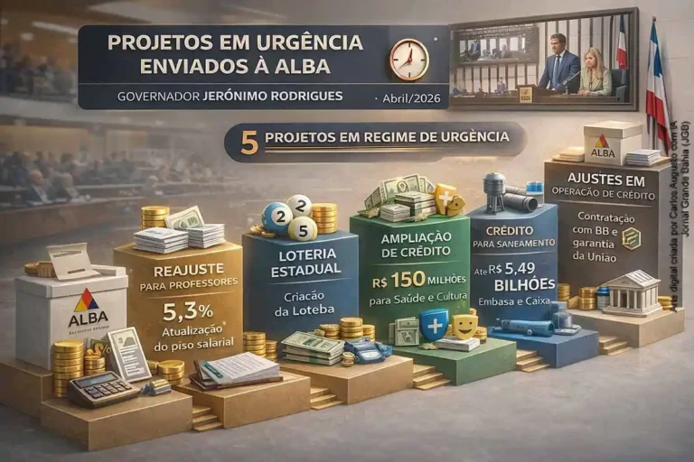 Governo da Bahia Envia Projetos de Lei Urgentes à ALBA: Reajuste Salarial e Criação de Loteria Governo da Bahia Envia Projetos de Lei Urgentes à ALBA: Reajuste Salarial e Criação de Loteria