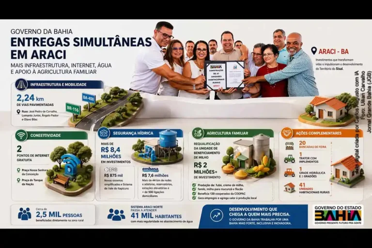 Governo da Bahia Investe em Araci: Mobilidade, Internet e Água em Foco