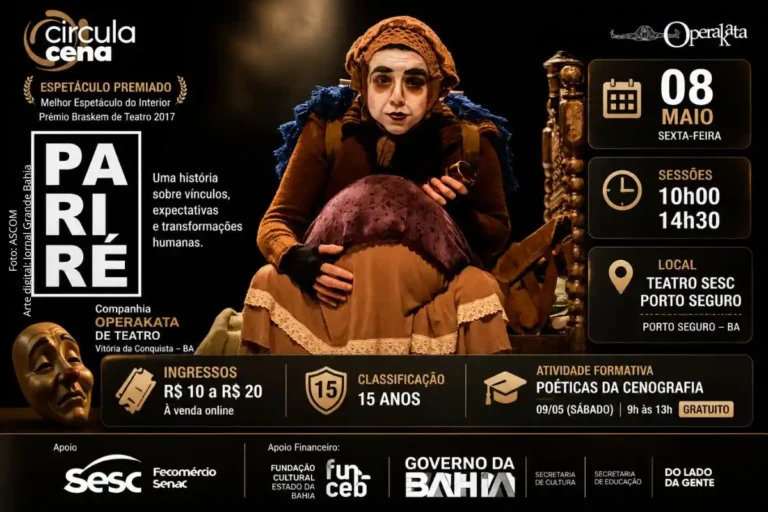 Espetáculo "Pariré" Retorna ao Sesc Porto Seguro com Atividade Formativa Gratuita